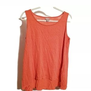 J.Jill Sz M 100% Linen Orange Summer Tank Top